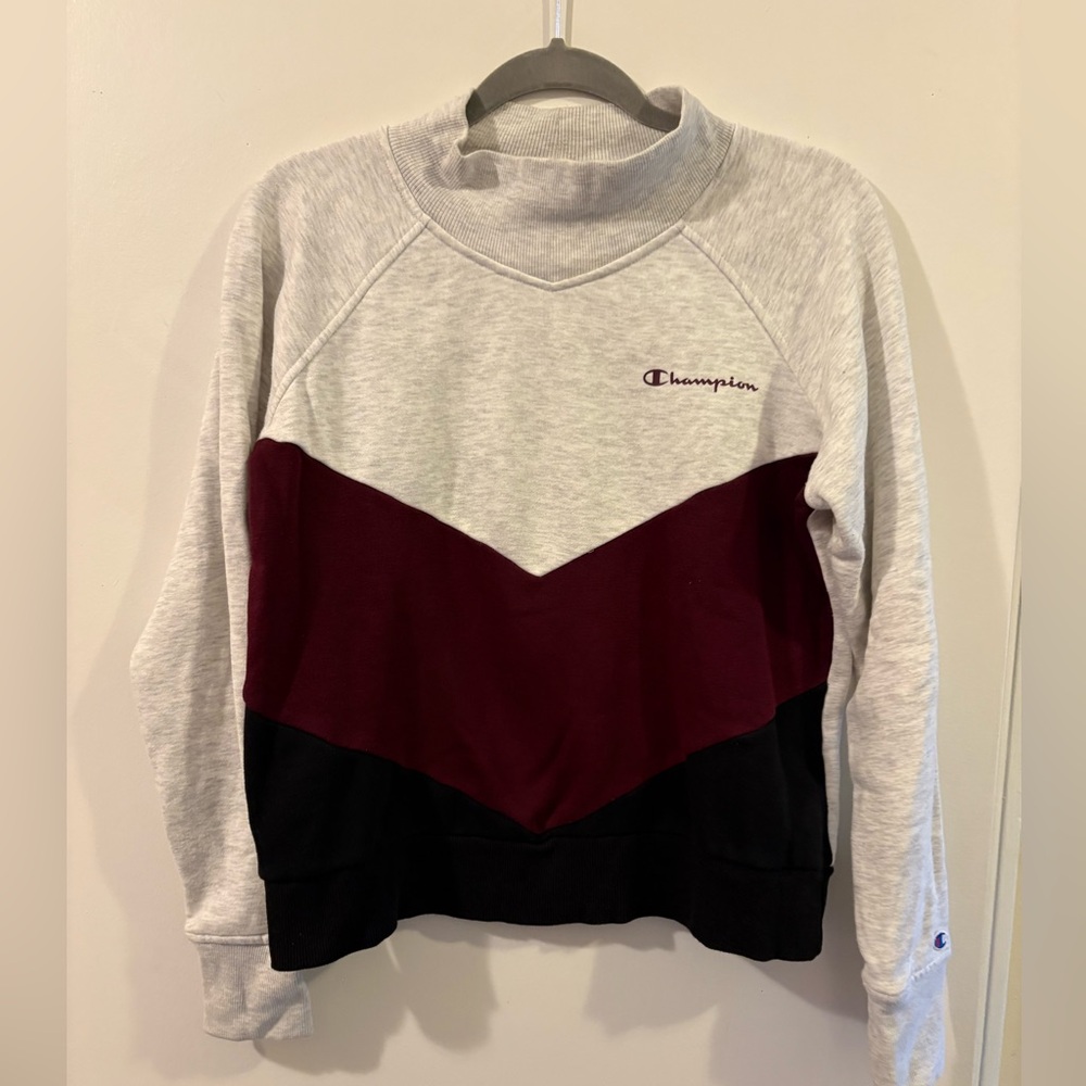 Champion Light Gray/Burgundy Sweatshirt